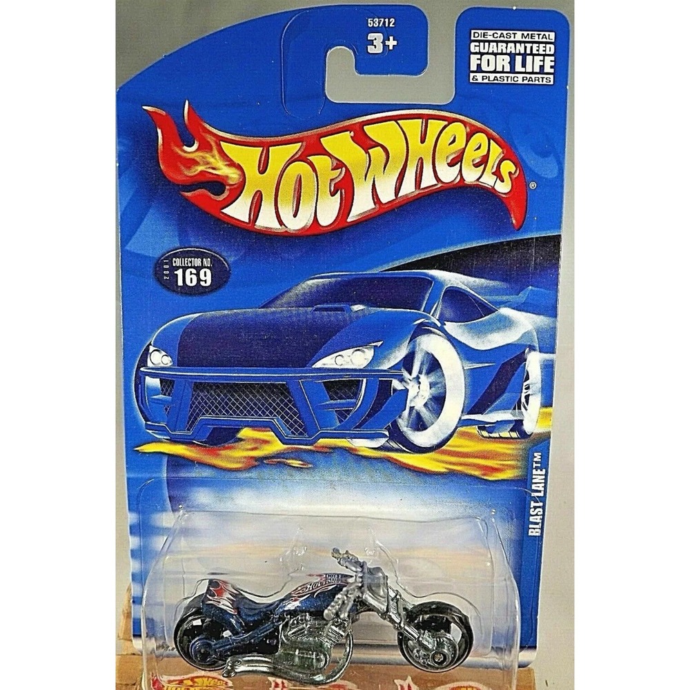 2001 Hot Wheels Mainline/Collector #169 BLAST LANE Blue wBlack MC3 Sp Chrome Rim
